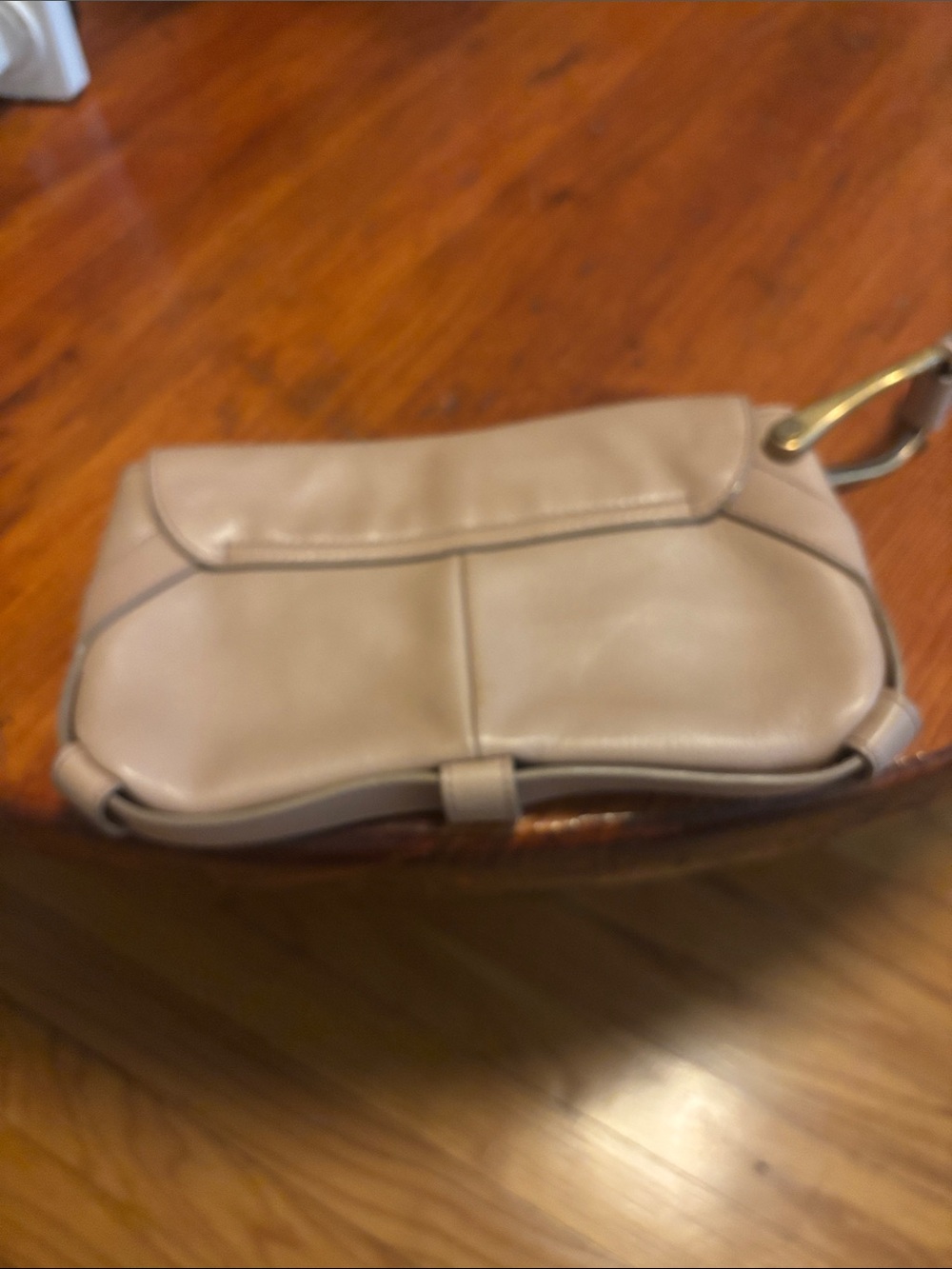 Yves Saint Laurent Beige Leather Wristlet Clutch - Picture 4 of 6